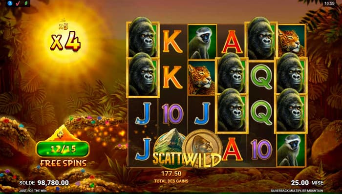 silverback multiplier mountain free spins
